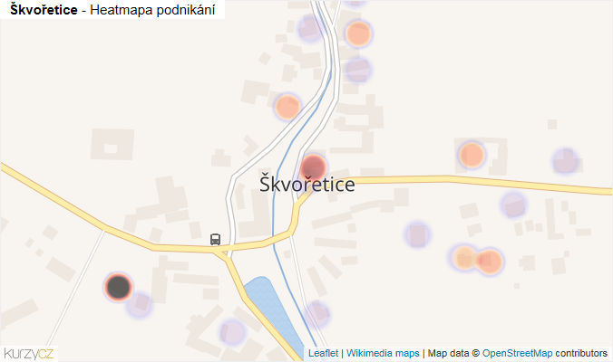 Mapa Škvořetice - Firmy v části obce.