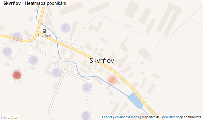 Mapa Skvrňov - Firmy v části obce.