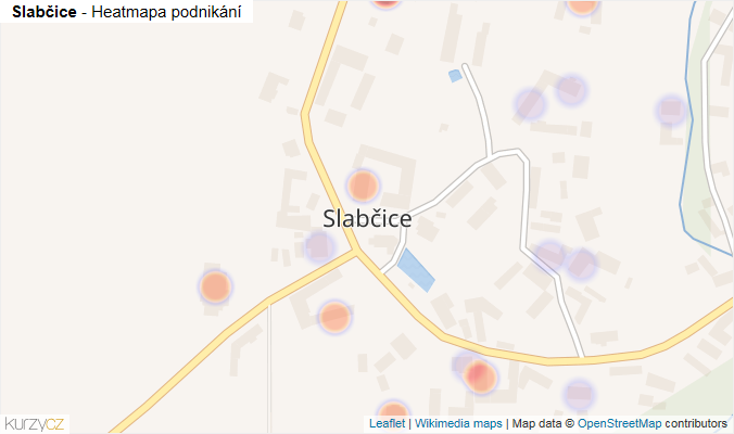 Mapa Slabčice - Firmy v části obce.