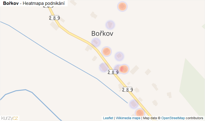Mapa Bořkov - Firmy v části obce.