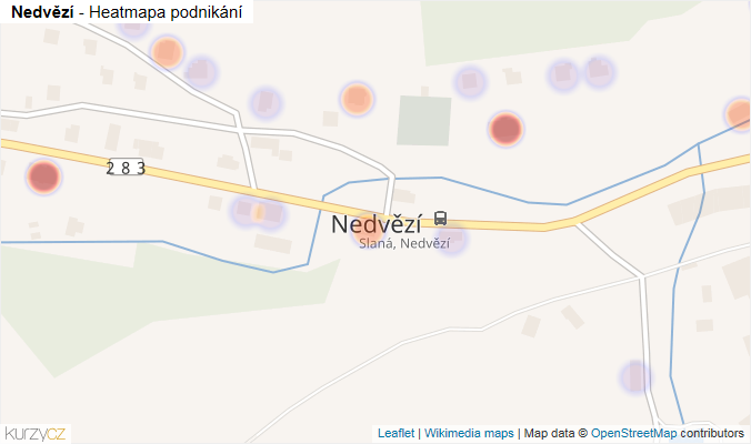 Mapa Nedvězí - Firmy v části obce.
