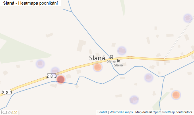 Mapa Slaná - Firmy v části obce.