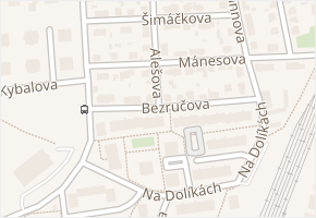 Bezručova v obci Slaný - mapa ulice