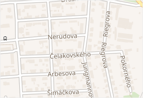 Čelakovského v obci Slaný - mapa ulice