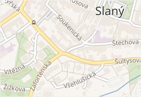 Fortenská v obci Slaný - mapa ulice
