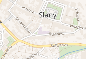 Komenského náměstí v obci Slaný - mapa ulice