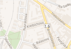 Kreibichova v obci Slaný - mapa ulice