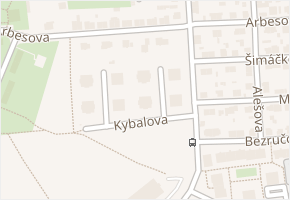 Kybalova v obci Slaný - mapa ulice