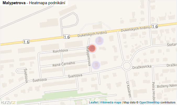 Mapa Malypetrova - Firmy v ulici.