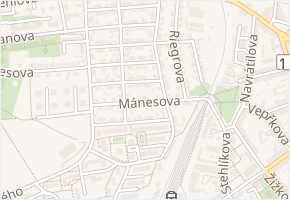 Mánesova v obci Slaný - mapa ulice