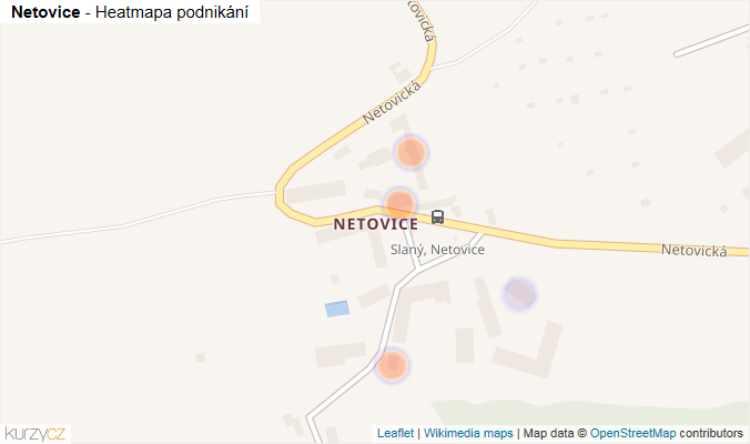 Mapa Netovice - Firmy v části obce.