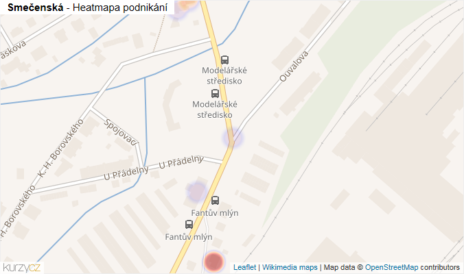 Mapa Smečenská - Firmy v ulici.
