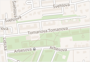 Tomanova v obci Slaný - mapa ulice