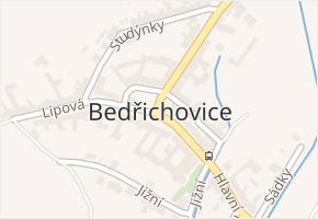 Bedřichovice v obci Šlapanice - mapa části obce