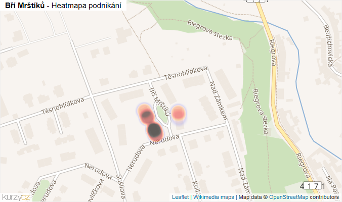 Mapa Bří Mrštíků - Firmy v ulici.