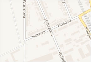 Husova v obci Šlapanice - mapa ulice