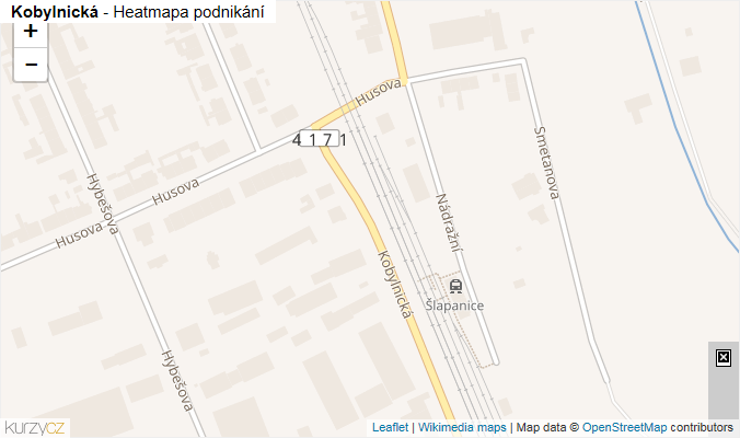 Mapa Kobylnická - Firmy v ulici.