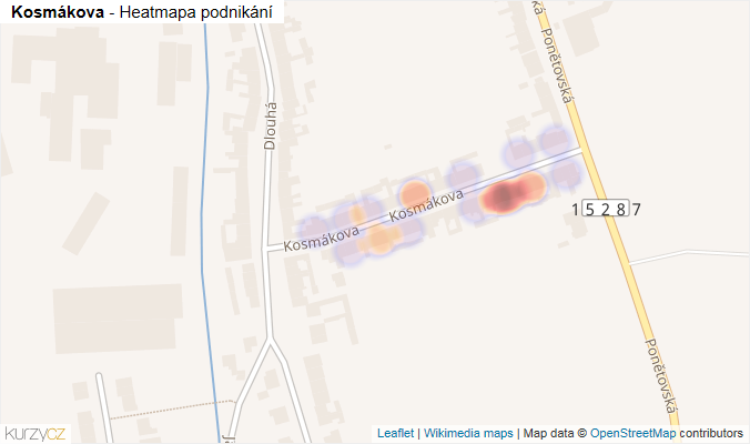 Mapa Kosmákova - Firmy v ulici.