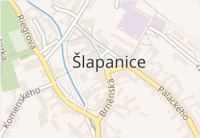 Masarykovo náměstí v obci Šlapanice - mapa ulice