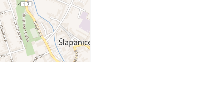 Na Poříčí v obci Šlapanice - mapa ulice