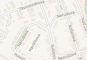 Nerudova v obci Šlapanice - mapa ulice
