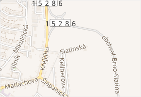 Slatinská v obci Šlapanice - mapa ulice