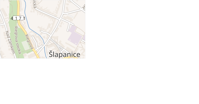 Zámečnické nám. v obci Šlapanice - mapa ulice