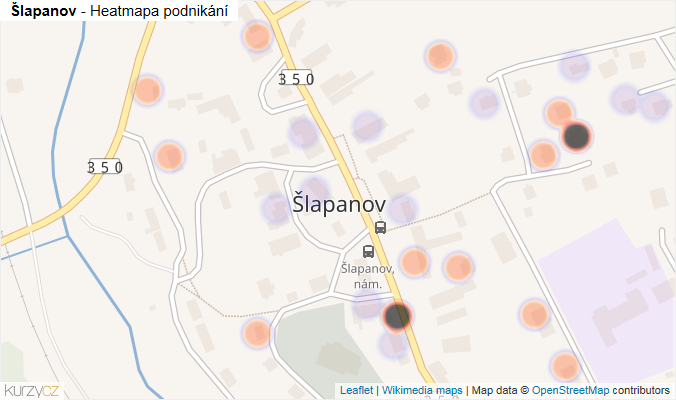 Mapa Šlapanov - Firmy v části obce.