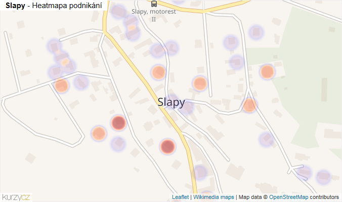 Mapa Slapy - Firmy v části obce.