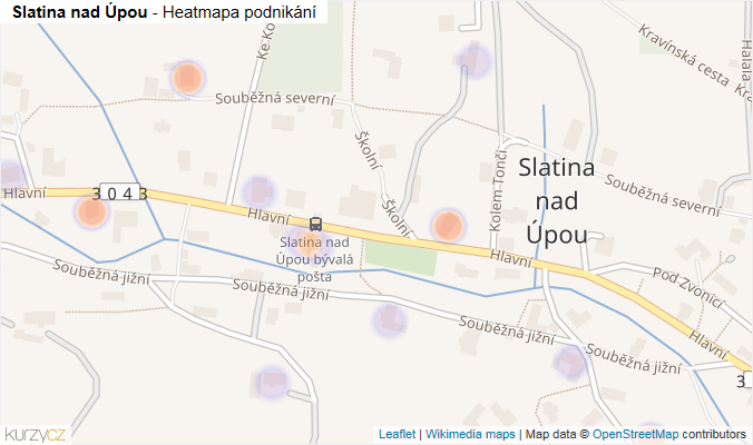 Mapa Slatina nad Úpou - Firmy v části obce.
