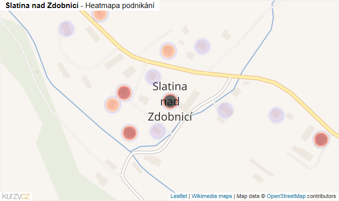 Mapa Slatina nad Zdobnicí - Firmy v části obce.