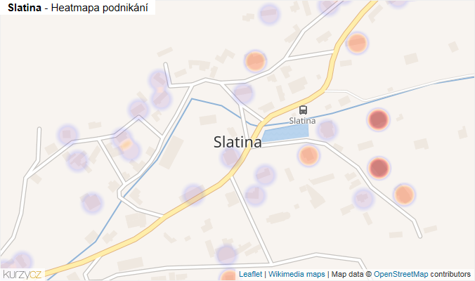 Mapa Slatina - Firmy v části obce.