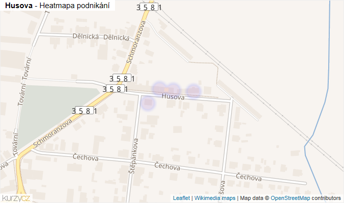 Mapa Husova - Firmy v ulici.
