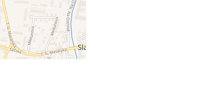 Medunova v obci Slatiňany - mapa ulice