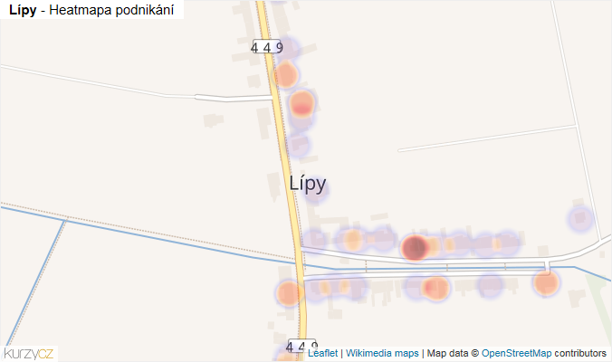 Mapa Lípy - Firmy v části obce.