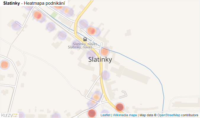 Mapa Slatinky - Firmy v části obce.
