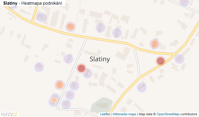 Mapa Slatiny - Firmy v části obce.