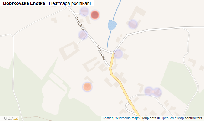 Mapa Dobrkovská Lhotka - Firmy v části obce.