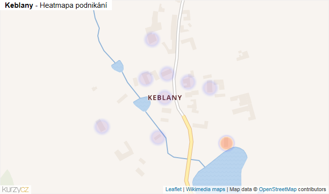 Mapa Keblany - Firmy v části obce.
