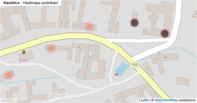 Slavětice - mapa podnikání