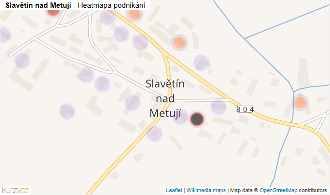 Mapa Slavětín nad Metují - Firmy v části obce.