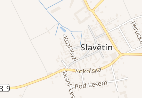 Kozí v obci Slavětín - mapa ulice