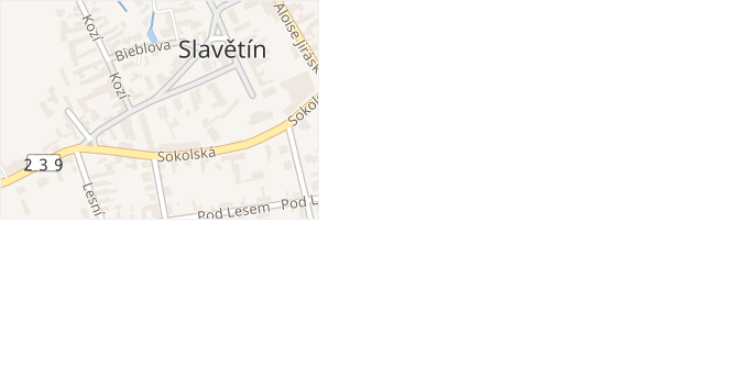 Svatojánské náměstí v obci Slavětín - mapa ulice
