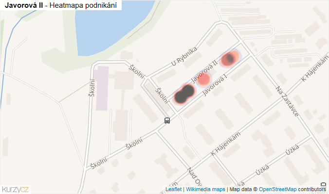 Mapa Javorová II - Firmy v ulici.