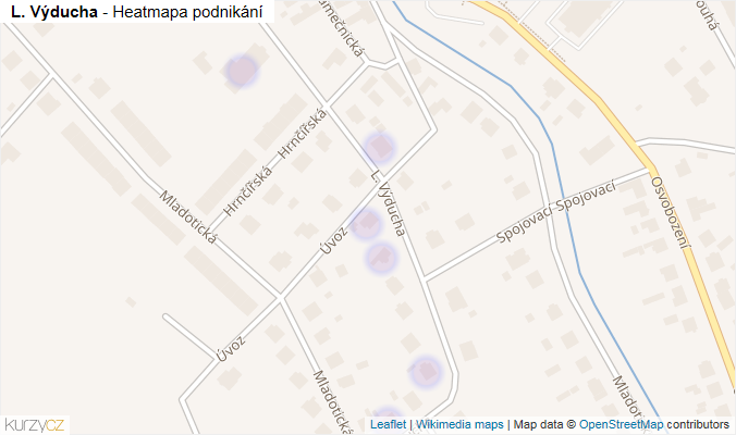 Mapa L. Výducha - Firmy v ulici.