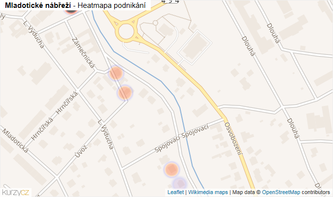 Mapa Mladotické nábřeží - Firmy v ulici.