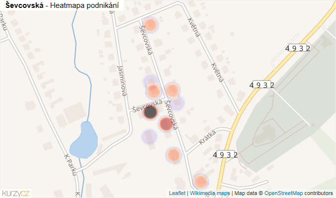 Mapa Ševcovská - Firmy v ulici.