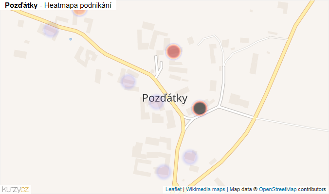 Mapa Pozďátky - Firmy v části obce.
