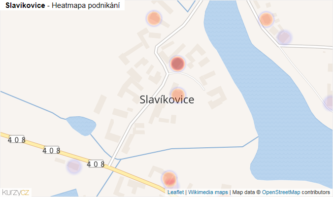 Mapa Slavíkovice - Firmy v části obce.