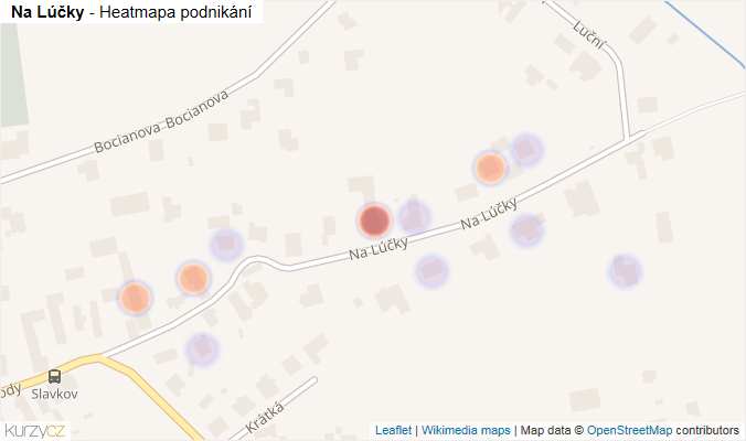 Mapa Na Lúčky - Firmy v ulici.